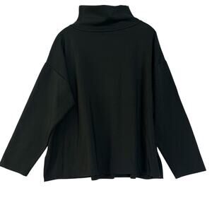 Eileen Fisher women’s funnel neck long sleeve sweatshirt t shirt